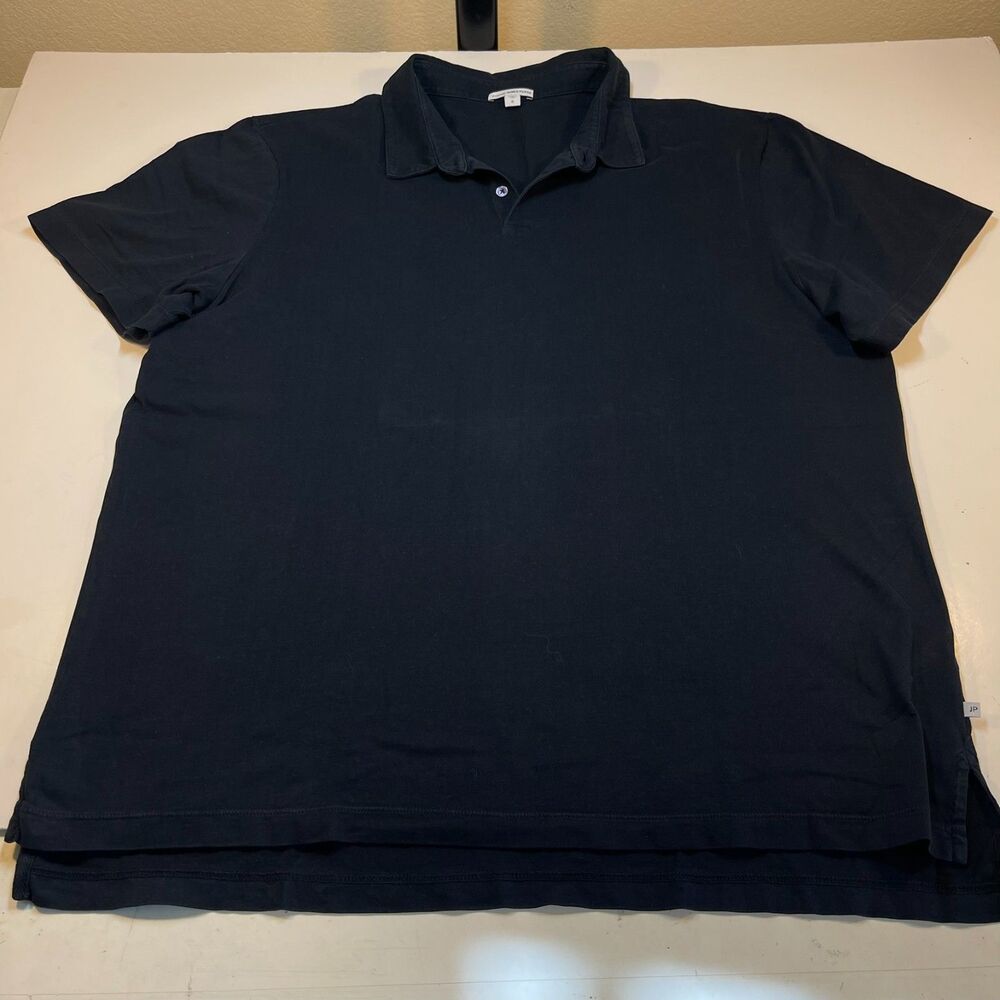 JAMES PERSE Standard Polo Shirt Sz Mens 5 / XXL Black